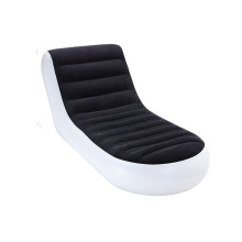 SUNGOOLE Sofá de salón inflable flocado de lujo con reposapiés Sofá portátil para interiores y exteriores Blow Up Chaise con bomba de aire